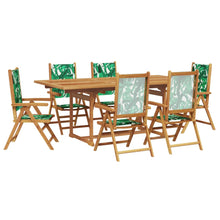7-Delige Tuinset Stof En Massief Hout Bladpatroon