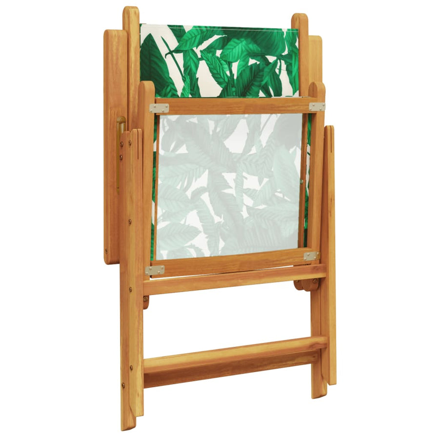 7-Delige Tuinset Stof En Massief Hout Bladpatroon