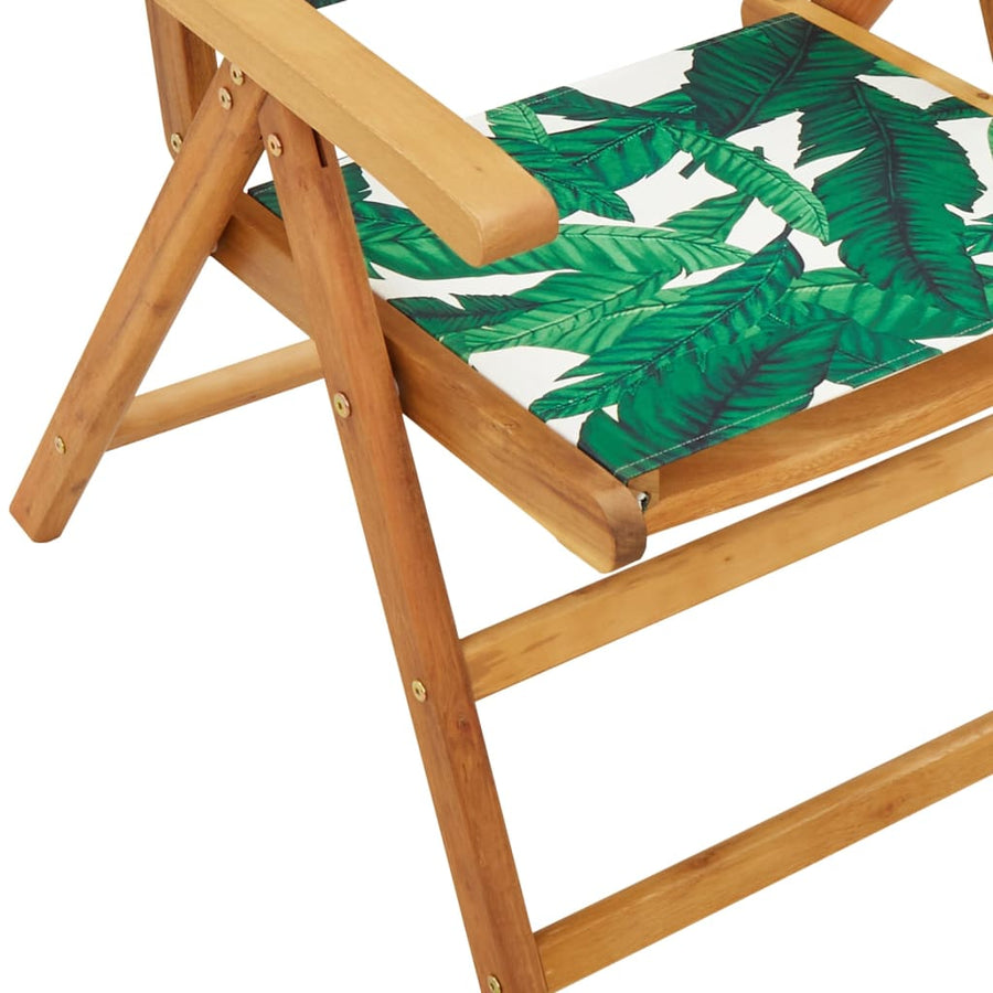 7-Delige Tuinset Stof En Massief Hout Bladpatroon