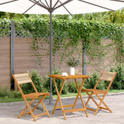 Bistroset 3-delig massief acaciahout polypropeen beige