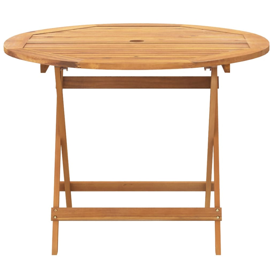 5-Delige Tuinset Poly Rattan En Massief Hout 90 x 75 cm