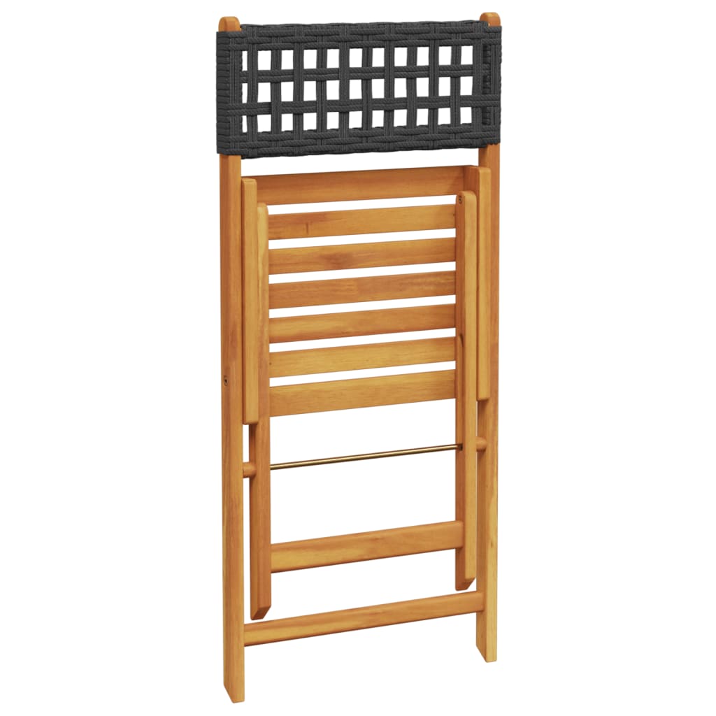 5-Delige Tuinset Poly Rattan En Massief Hout 90 x 75 cm