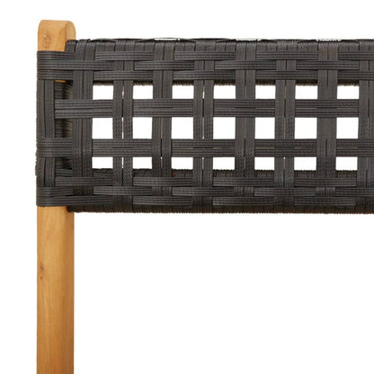 5-Delige Tuinset Poly Rattan En Massief Hout 90 x 75 cm