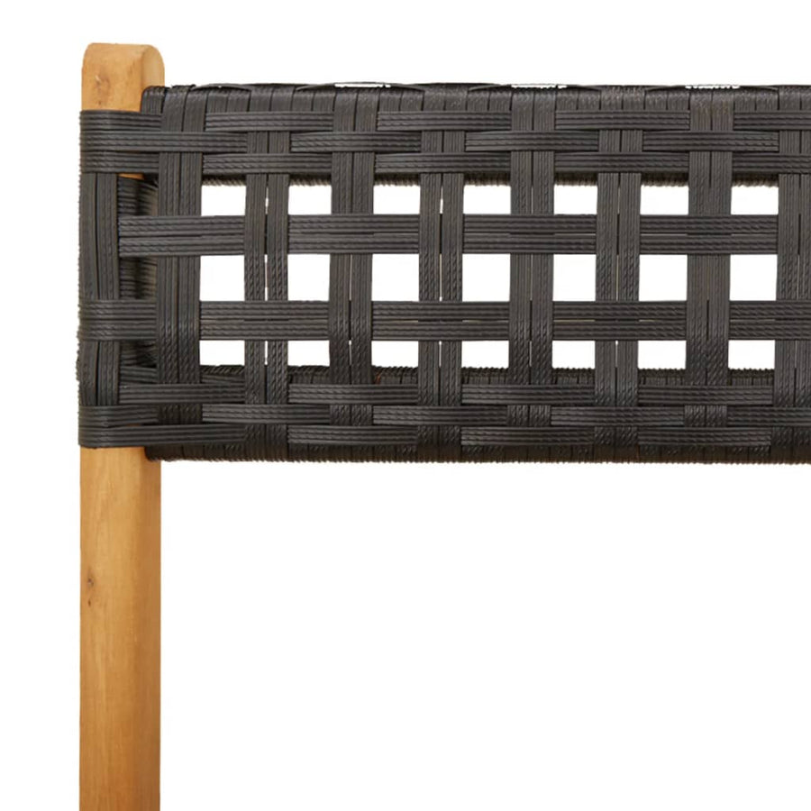 5-Delige Tuinset Poly Rattan En Massief Hout 90 x 75 cm