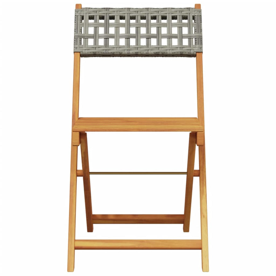 5-Delige Tuinset Poly Rattan En Massief Hout 90 x 75 cm