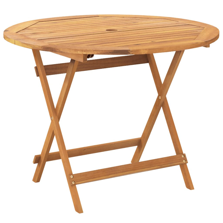 5-Delige Tuinset Poly Rattan En Massief Hout 90 x 75 cm