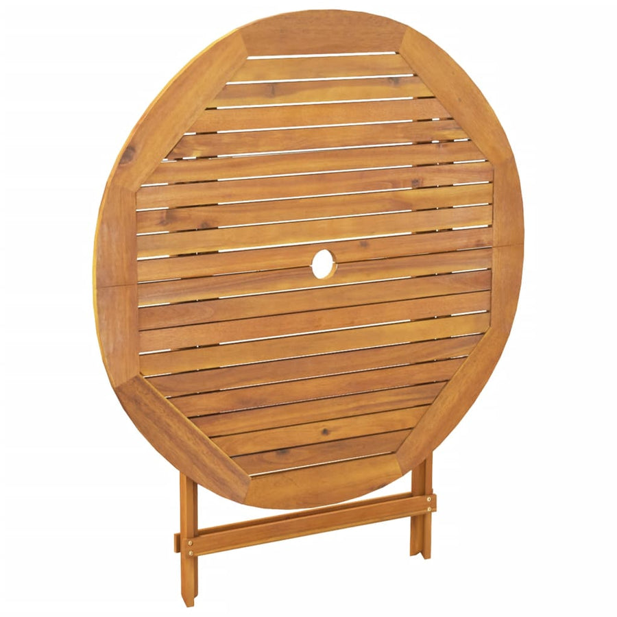 5-Delige Tuinset Poly Rattan En Massief Hout 90 x 75 cm
