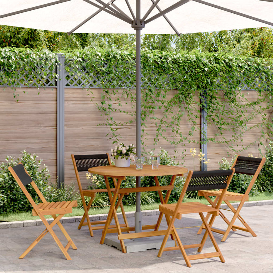 5-Delige Tuinset Polypropeen En Massief Hout 90 x 75 cm
