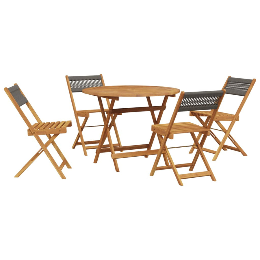 5-Delige Tuinset Polypropeen En Massief Hout 90 x 75 cm