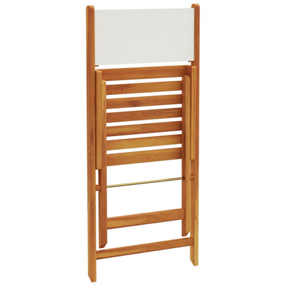 5-Delige Tuinset Massief Hout En Stof Wit 90 x 75 cm