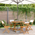 Tuinset 5-delig massief hout wit 90x75 cm
