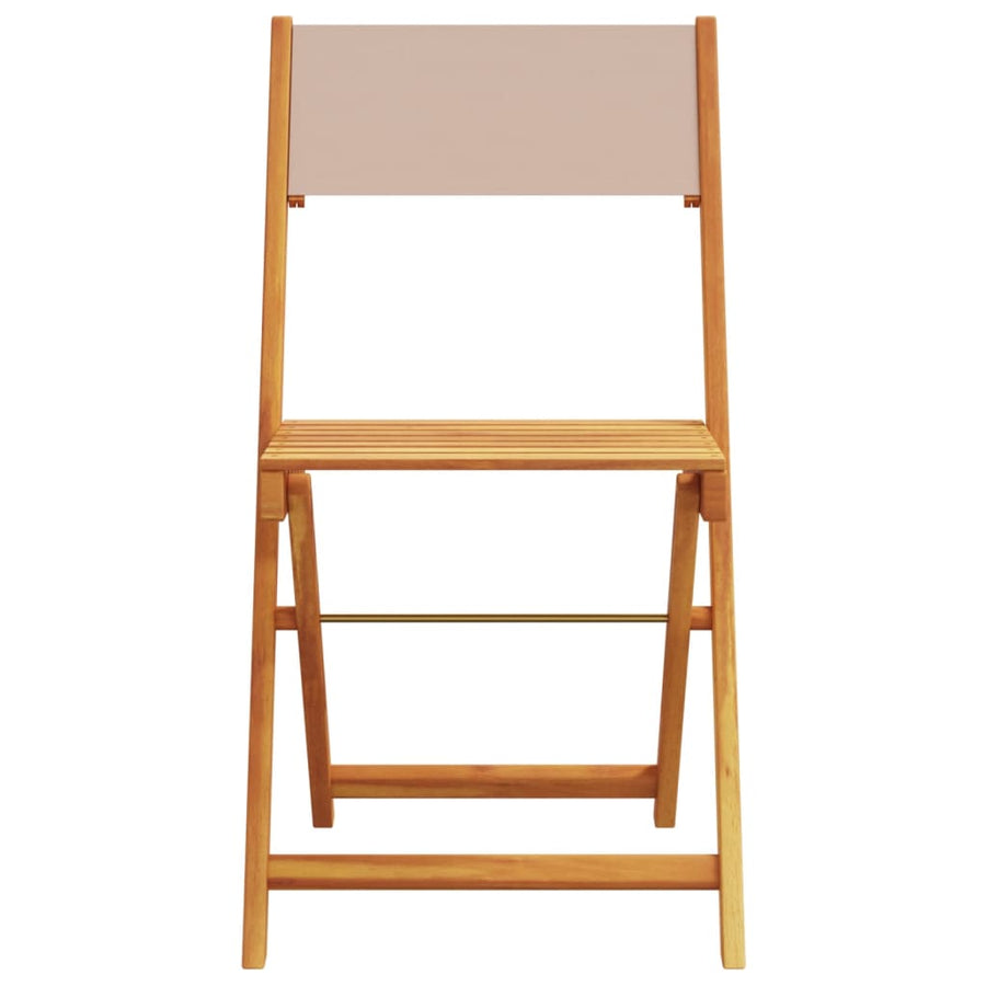 5-Delige Tuinset Massief Hout En Stof 90 x 75 cm