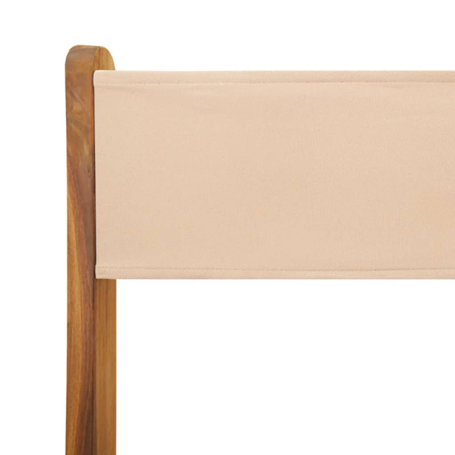 5-delige Tuinset massief hout en stof beige