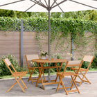 Tuinset 5-delig massief acaciahout stof beige