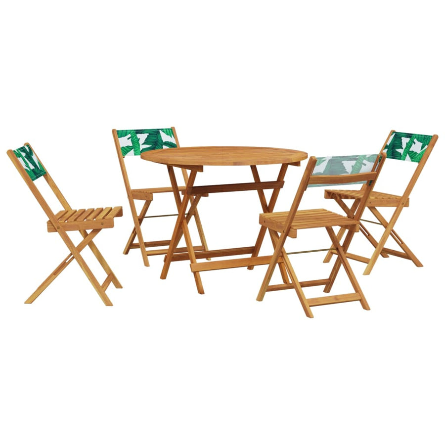 5-Delige Tuinset Stof En Massief Hout 90 x 75 cm