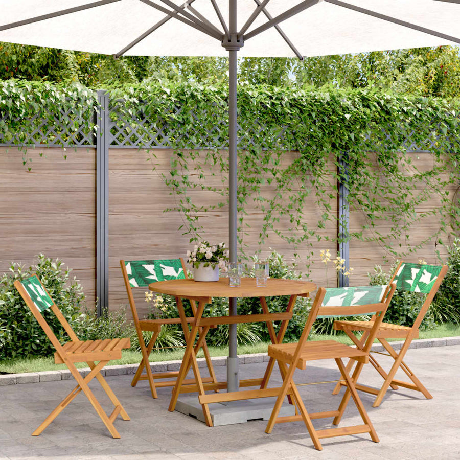 5-Delige Tuinset Stof En Massief Hout 90 x 75 cm