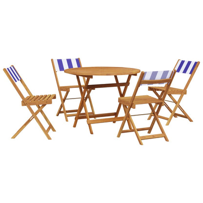 5-Delige Tuinset Massief Hout En Stof 90 x 75 cm