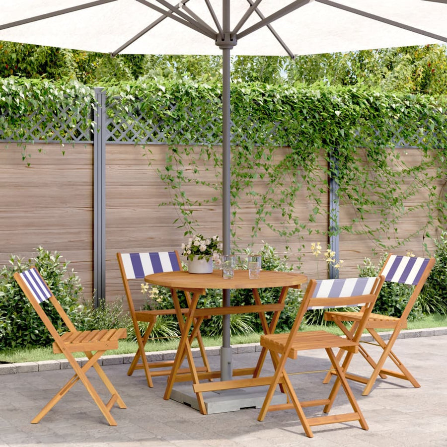 5-Delige Tuinset Massief Hout En Stof 90 x 75 cm