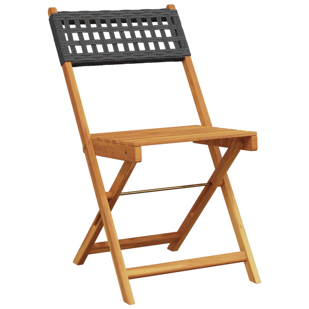 5-Delige Tuinset Poly Rattan En Massief Hout 90 x 90 x 75 cm