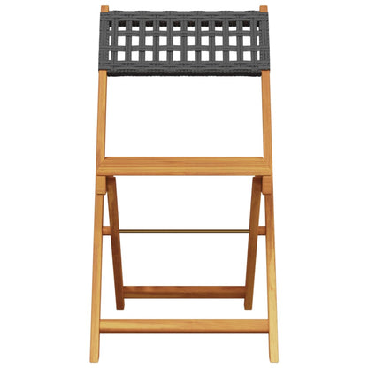 5-Delige Tuinset Poly Rattan En Massief Hout 90 x 90 x 75 cm