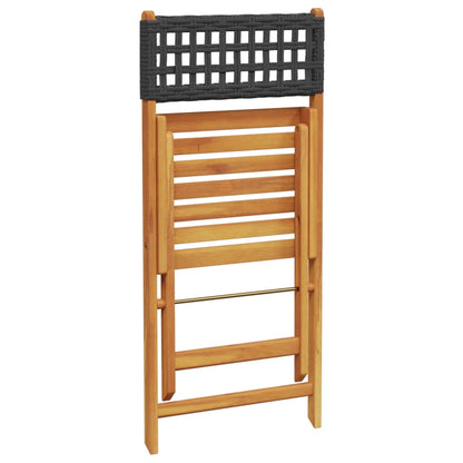 5-Delige Tuinset Poly Rattan En Massief Hout 90 x 90 x 75 cm