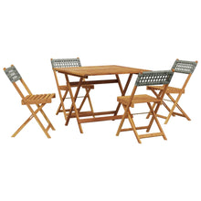 5-Delige Tuinset Poly Rattan En Massief Hout 90 x 90 x 75 cm