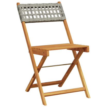 5-Delige Tuinset Poly Rattan En Massief Hout 90 x 90 x 75 cm