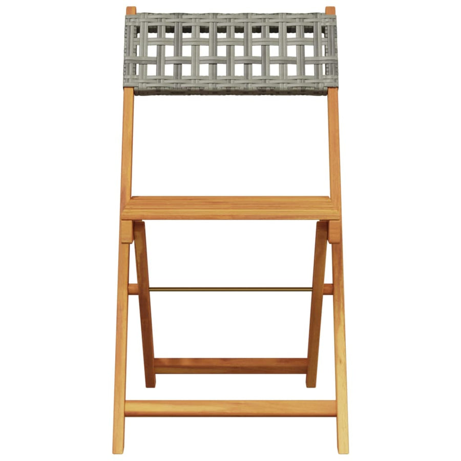 5-Delige Tuinset Poly Rattan En Massief Hout 90 x 90 x 75 cm