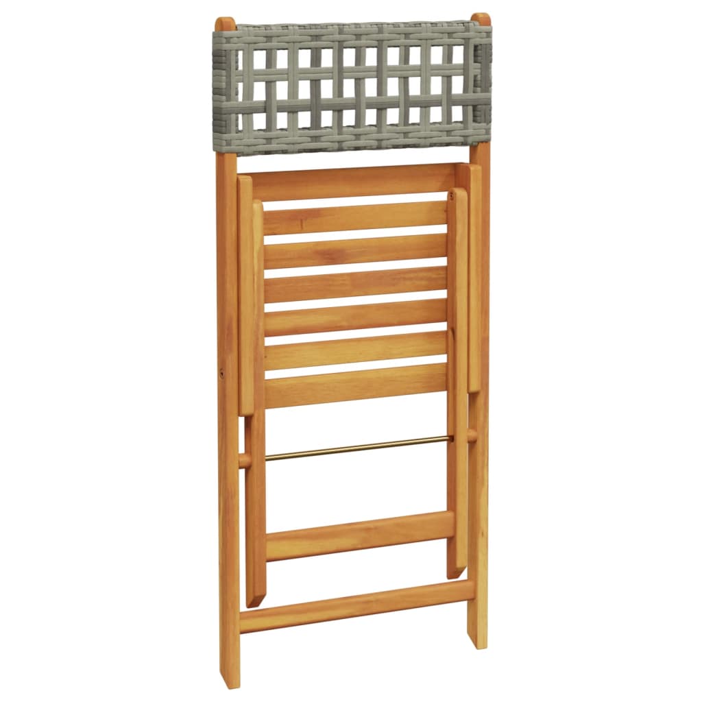 5-Delige Tuinset Poly Rattan En Massief Hout 90 x 90 x 75 cm