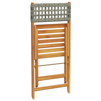 5-Delige Tuinset Poly Rattan En Massief Hout 90 x 90 x 75 cm
