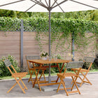 Tuinset 5-delig poly rattan massief hout 90x90x75 cm