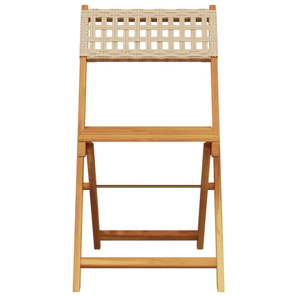 5-Delige Tuinset Poly Rattan En Massief Hout 90 x 90 x 75 cm