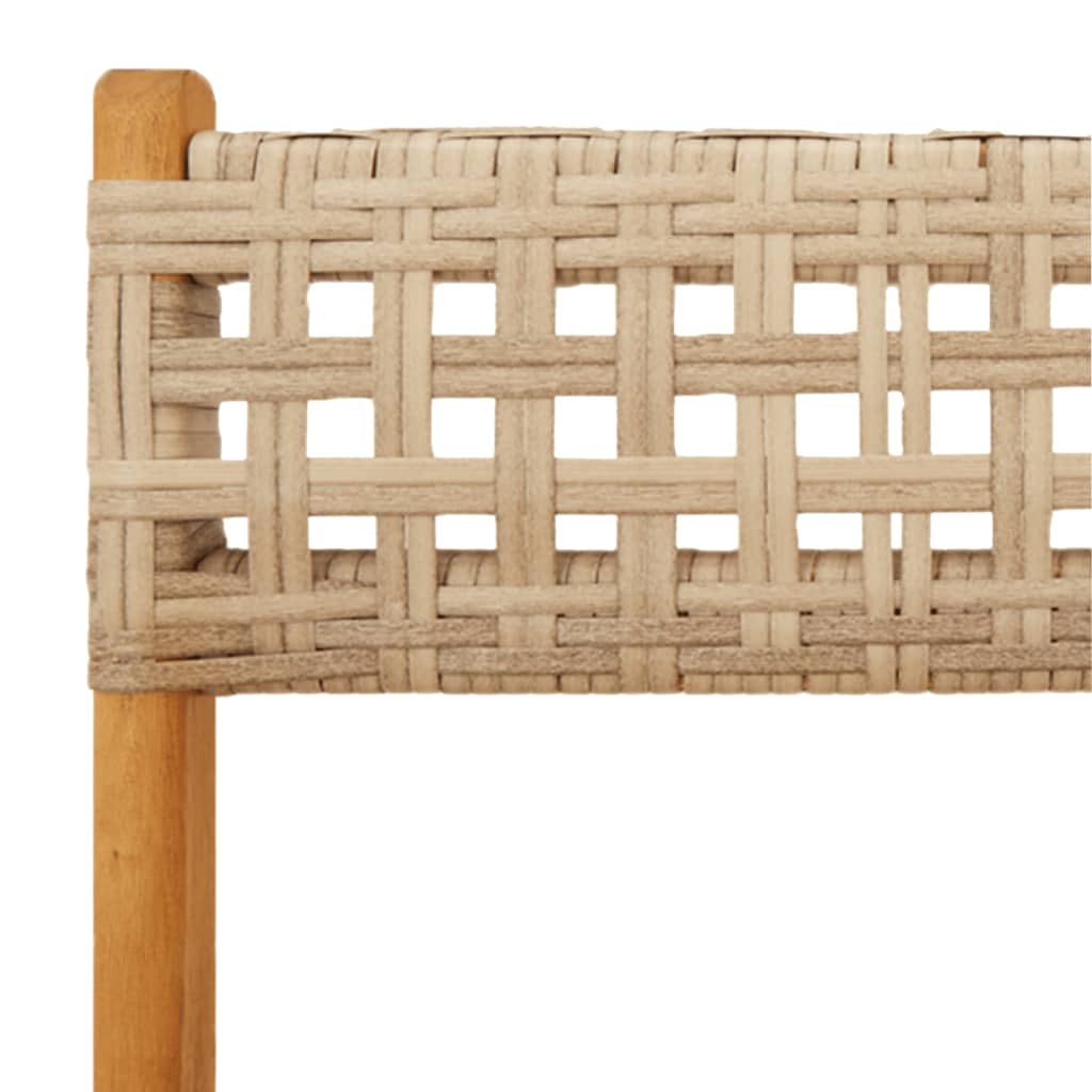 5-Delige Tuinset Poly Rattan En Massief Hout 90 x 90 x 75 cm