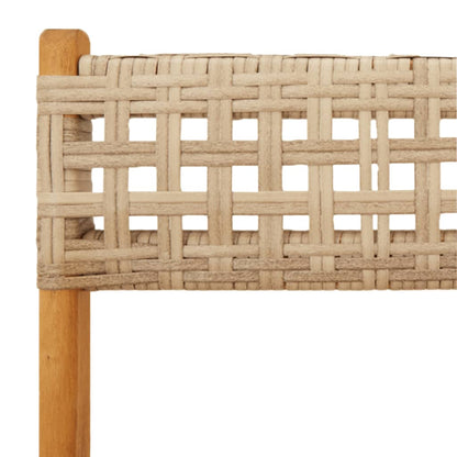 5-Delige Tuinset Poly Rattan En Massief Hout 90 x 90 x 75 cm