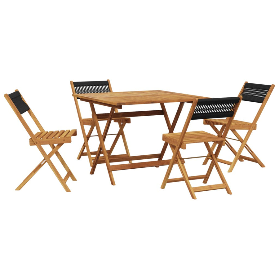 5-Delige Tuinset Polypropeen En Massief Hout 90 x 90 x 75 cm