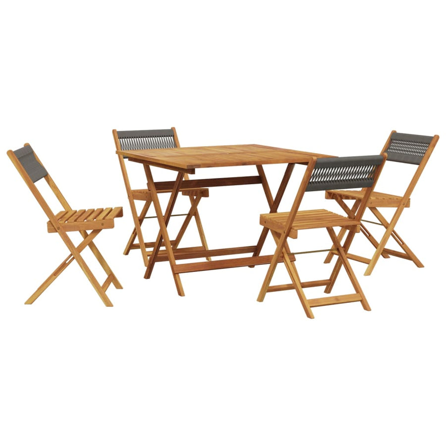 5-Delige Tuinset Polypropeen En Massief Hout 90 x 90 x 75 cm