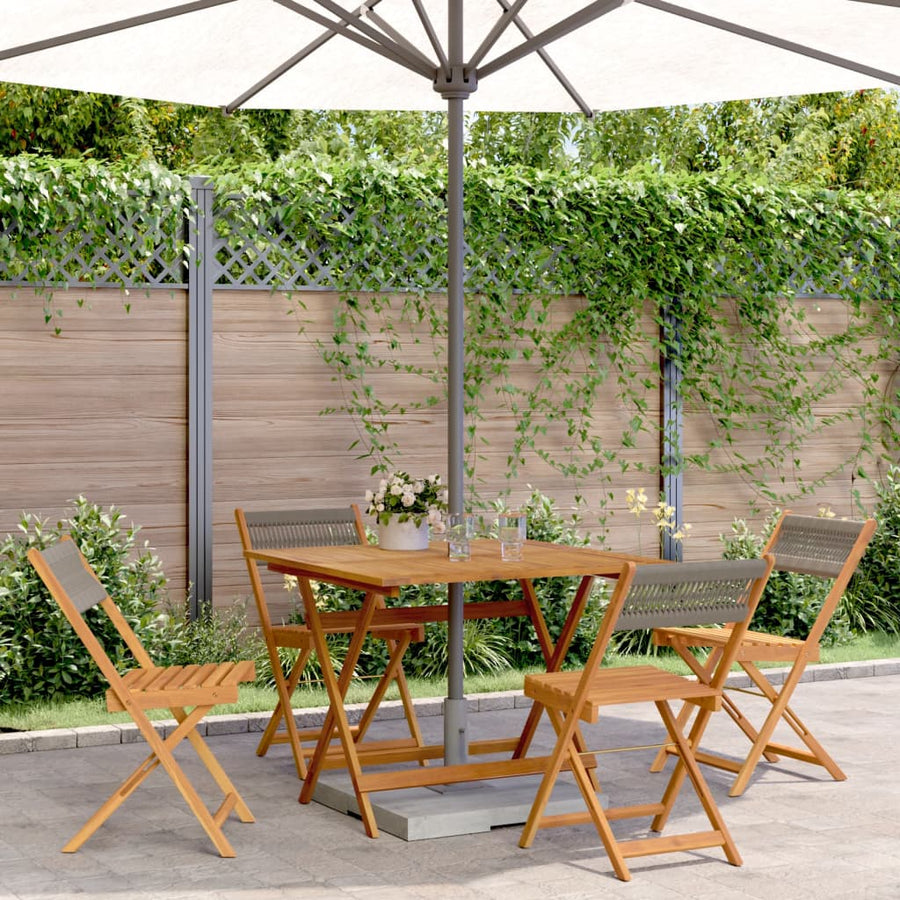 5-Delige Tuinset Polypropeen En Massief Hout 90 x 90 x 75 cm