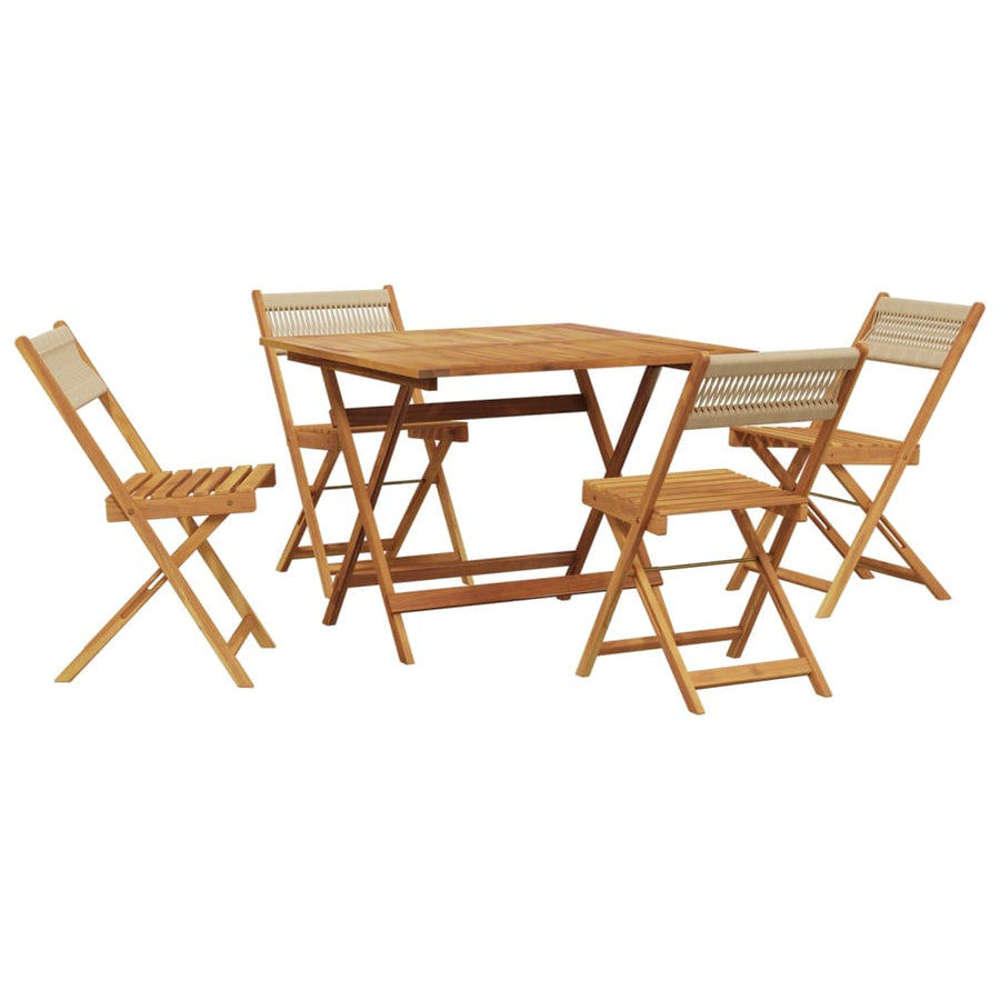 5-Delige Tuinset Polypropeen En Massief Hout 90 x 90 x 75 cm