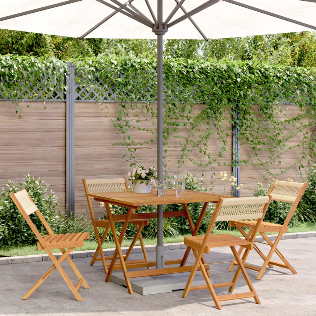 5-Delige Tuinset Polypropeen En Massief Hout 90 x 90 x 75 cm
