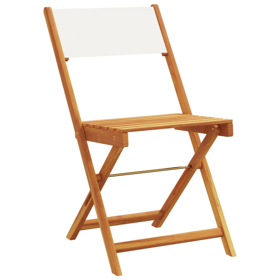 5-Delige Tuinset Massief Hout En Stof Wit 90 x 90 x 75 cm