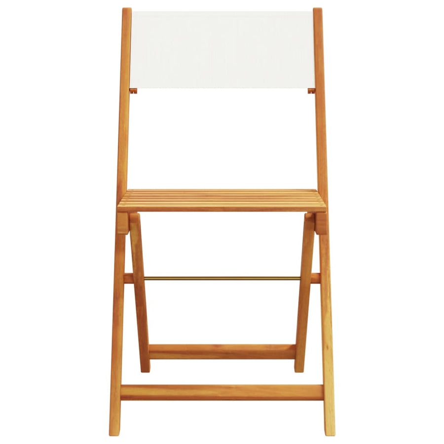 5-Delige Tuinset Massief Hout En Stof Wit 90 x 90 x 75 cm