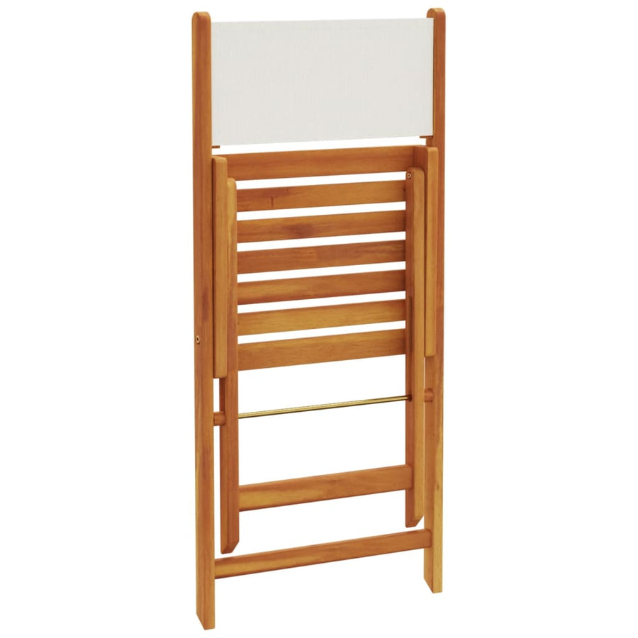 5-Delige Tuinset Massief Hout En Stof Wit 90 x 90 x 75 cm