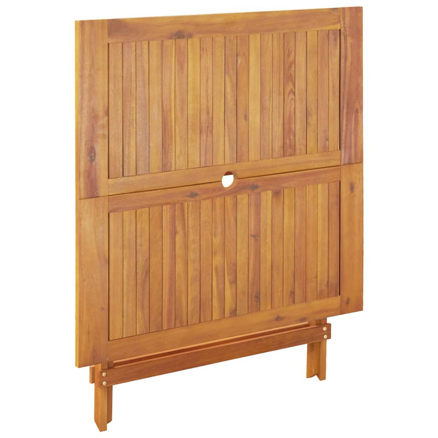 5-Delige Tuinset Massief Hout En Stof Wit 90 x 90 x 75 cm