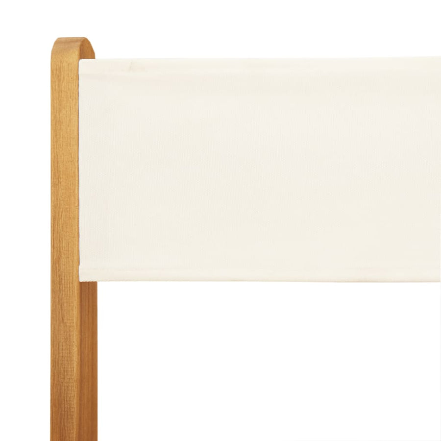 5-Delige Tuinset Massief Hout En Stof Wit 90 x 90 x 75 cm