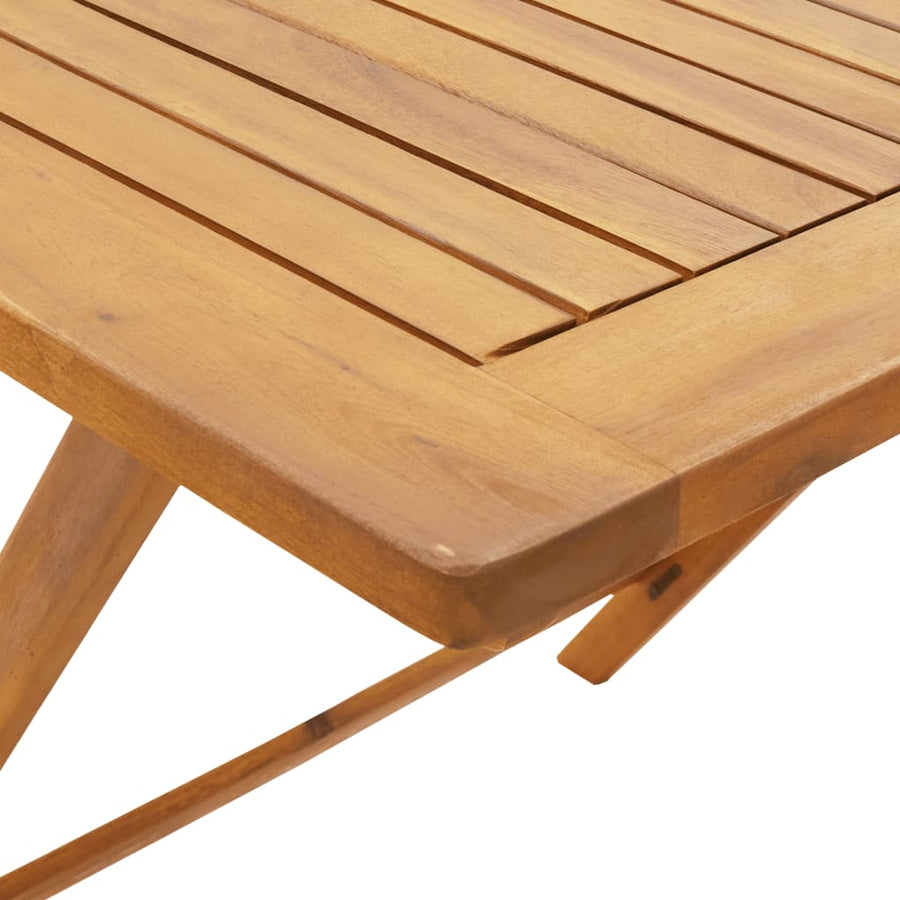 5-Delige Tuinset Massief Hout En Stof Wit 90 x 90 x 75 cm