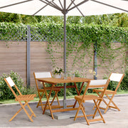 Tuinset 5-delig massief hout wit 90x90x75 cm