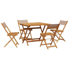 5-Delige Tuinset Massief Hout En Stof 90 x 90 x 75 cm