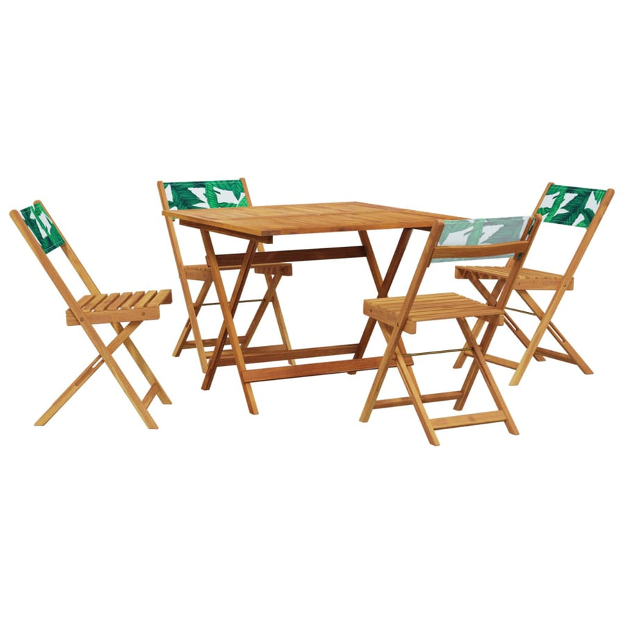5-Delige Tuinset Stof En Massief Hout 90 x 90 x 75 cm