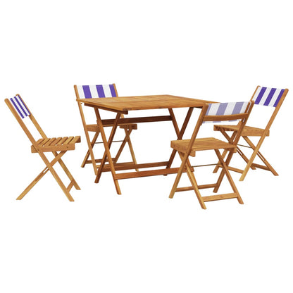 5-Delige Tuinset Massief Hout En Stof 90 x 90 x 75 cm