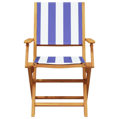 3-delige Bistroset stof en massief hout blauw en wit